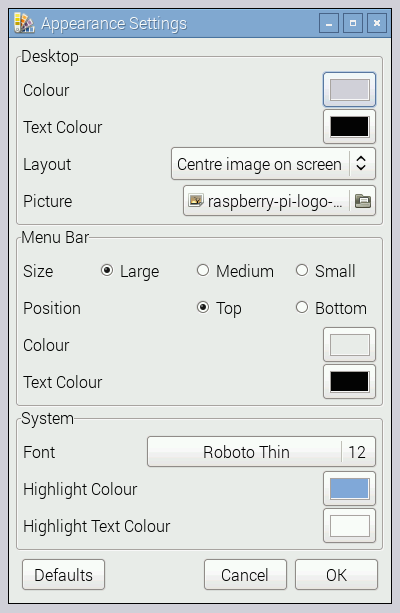 Appearance Settings
